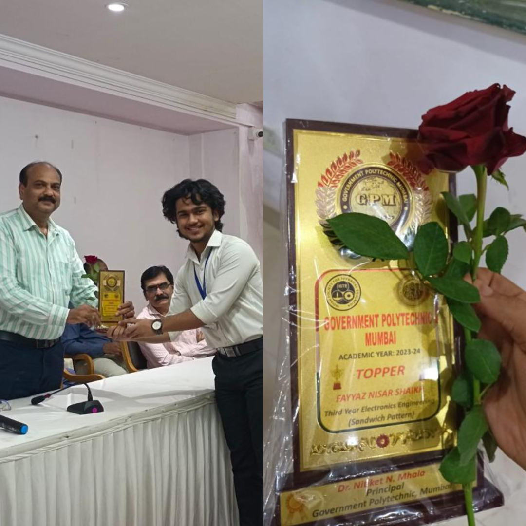 1st Topper - Electronics Department